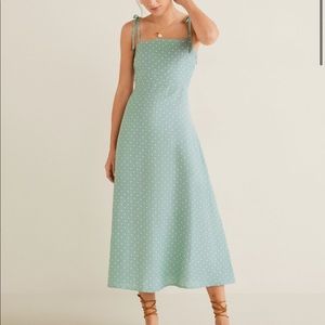 Mango Linen Strap Dress